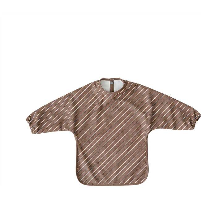 Cape Striped Long Sleeve Bib, Choko