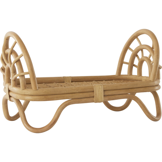 Rattan Rainbow Doll Bed, Natural - Doll Accessories - 2