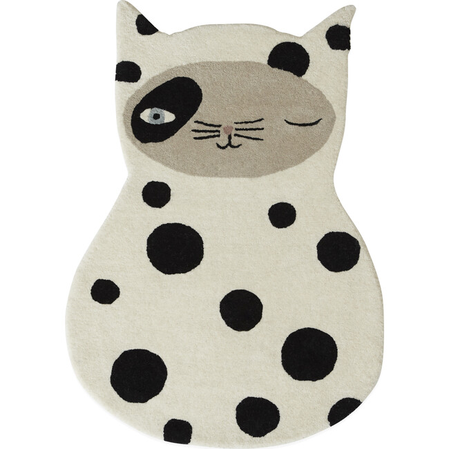 Zorro Cat Rug, Black/Off White