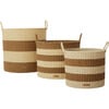 Set of 3 Gomi Cylinder Storage Baskets, Caramel Stripe - Storage - 5 - thumbnail