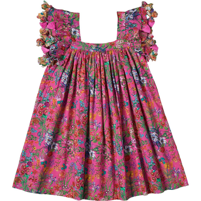 Chloe Dress, Garden Floral Magenta - Dresses - 1