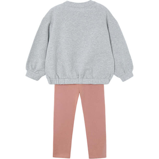 Set Leggings And Sweatshirt Bow Girl, Grey