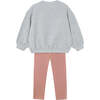 Set Leggings And Sweatshirt Bow Girl, Grey - Mixed Apparel Set - 2 - thumbnail