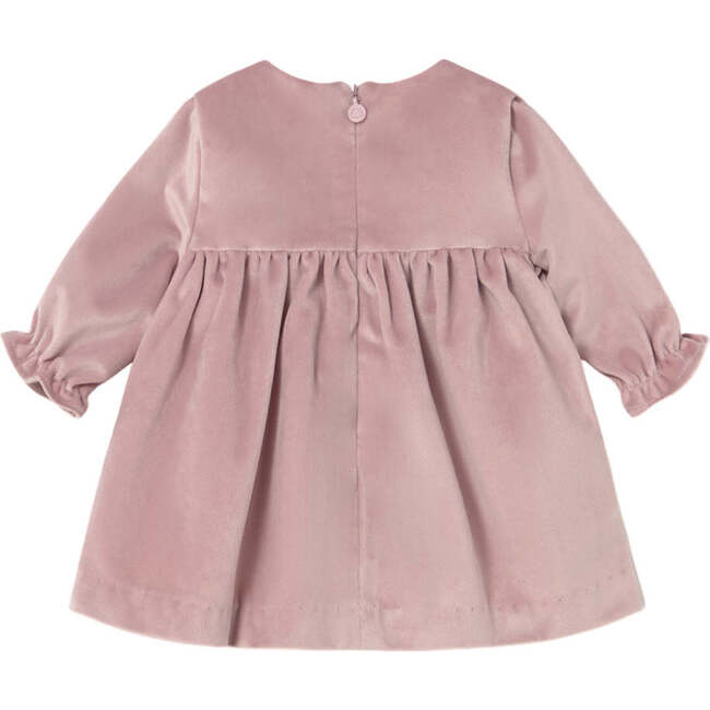 Newborn Girl Velvet Dress, Pink - Dresses - 2