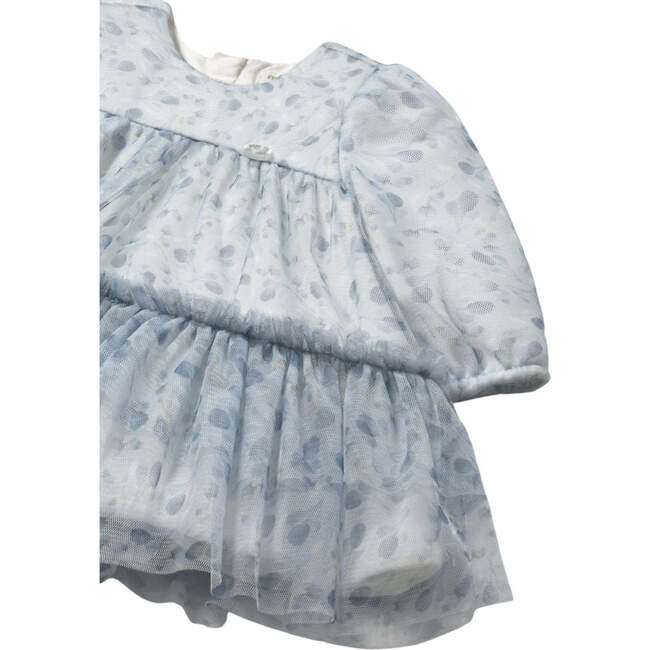 Newborn Girl Tulle Dress, Blue - Dresses - 3