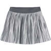 Girl Pleated Skirt, Silver - Skirts - 1 - thumbnail