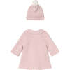 Newborn Girl Knit Coat with Hood, Pink - Coats - 2