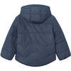 Girl Reversible Puffer Jacket, Navy - Jackets - 2 - thumbnail