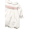 Newborn Girl Embroidered Dress, Ivory - Dresses - 3