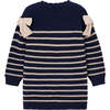 Girl Striped Dress, Navy - Dresses - 2