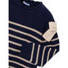 Girl Striped Dress, Navy - Dresses - 3