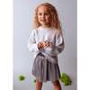 Girl Pleated Skirt, Silver - Skirts - 3