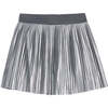 Girl Pleated Skirt, Silver - Skirts - 4
