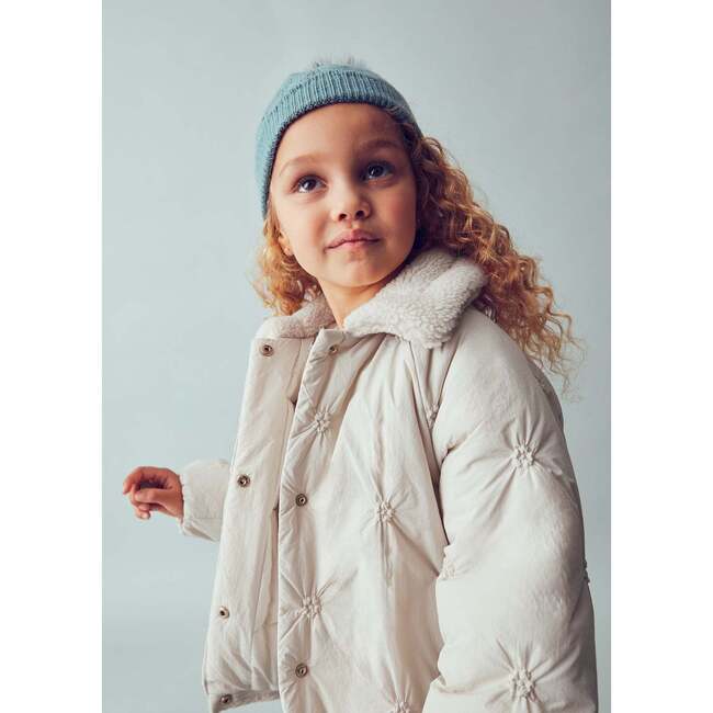 Girl Puffer Jacket, Cream - Jackets - 3