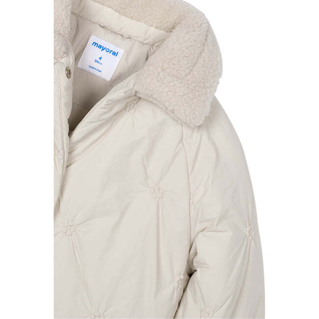 Girl Puffer Jacket, Cream - Jackets - 5