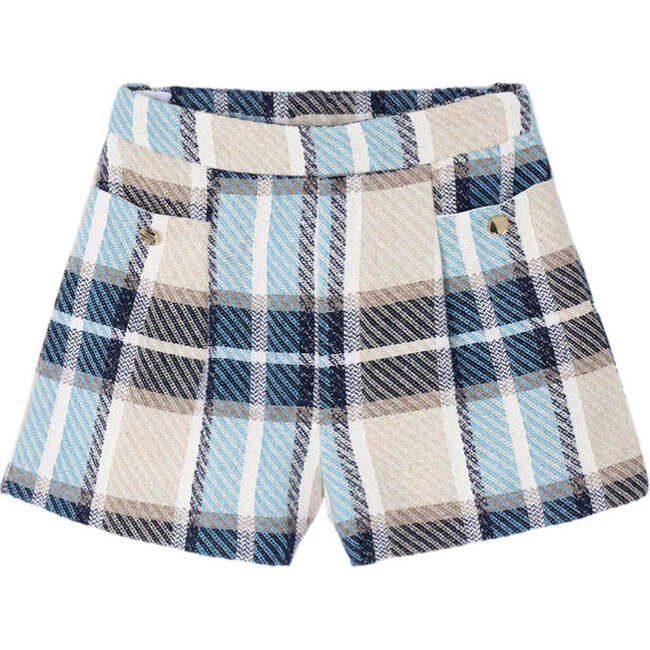 Girl Plaid Shorts, Beige