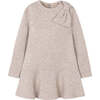 Girl Knit Dress, Beige - Dresses - 1 - thumbnail