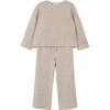 Girl Knit Pants and Sweater Set, Beige - Mixed Apparel Set - 1 - thumbnail