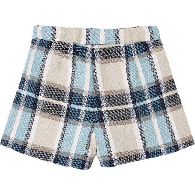 Girl Plaid Shorts, Beige - Shorts - 2