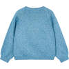 Girl Flowers Applique Knit Jumper, Blue - Sweaters - 2