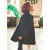 Girl Cloth Coat, Navy - Coats - 2
