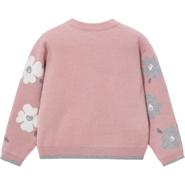 Girl Jacquard Sweater, Pink - Sweaters - 2