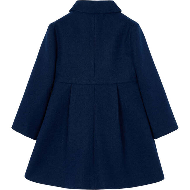 Girl Cloth Coat, Navy - Coats - 4