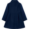 Girl Cloth Coat, Navy - Coats - 4