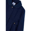 Girl Cloth Coat, Navy - Coats - 5