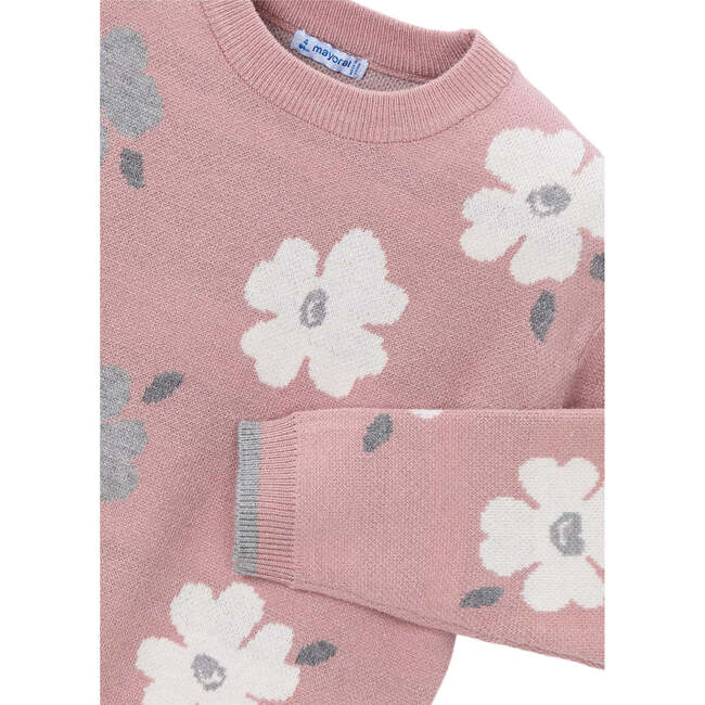 Girl Jacquard Sweater, Pink - Sweaters - 3