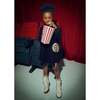 Girl Fleece Dress with Handbag, Navy - Dresses - 3