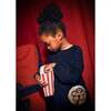 Girl Fleece Dress with Handbag, Navy - Dresses - 4
