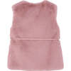 Girl Belted Faux Fur Vest, Pink - Vests - 2