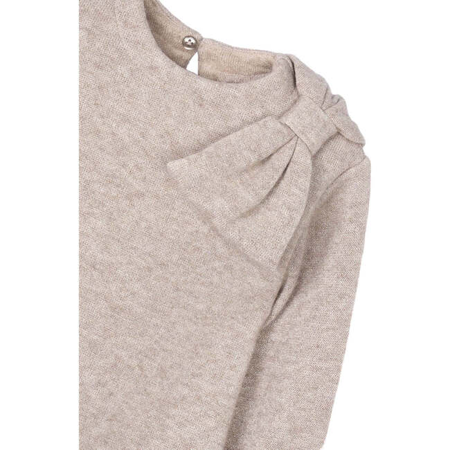 Girl Knit Dress, Beige - Dresses - 6
