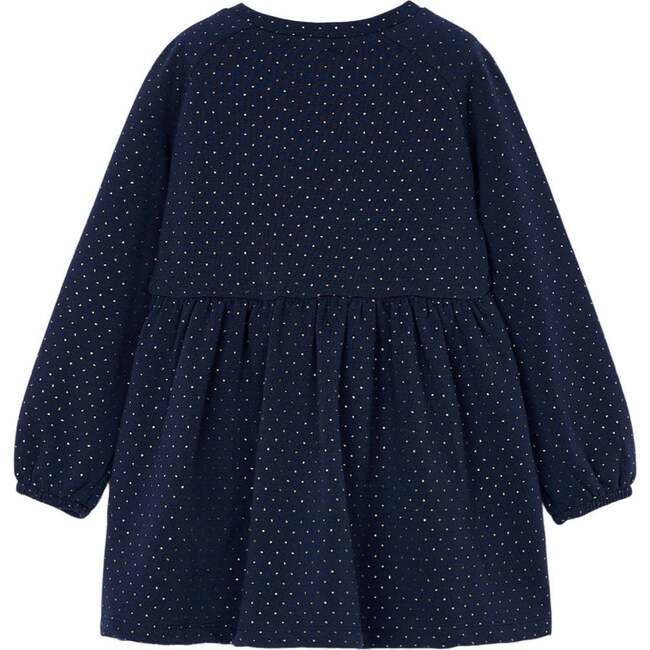 Girl Fleece Dress with Handbag, Navy - Dresses - 5
