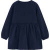 Girl Fleece Dress with Handbag, Navy - Dresses - 5