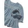 Baby Velvet Dress with Headband, Blue - Dresses - 3