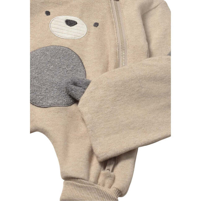 Newborn Boy One Piece with Hat, Beige - Rompers - 3