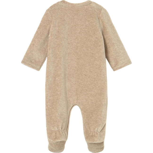 Newborn Boy 2-Piece Velour One Piece Set, Beige - Rompers - 3