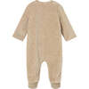 Newborn Boy 2-Piece Velour One Piece Set, Beige - Rompers - 3