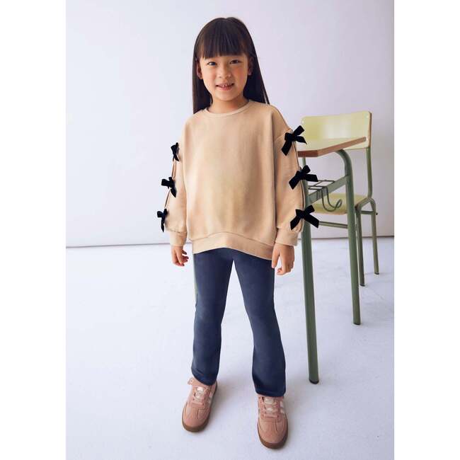 Girls Leggings and Bow Jumper Set, Beige - Mixed Apparel Set - 3