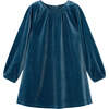 Girl Velvet Dress, Green - Dresses - 1 - thumbnail