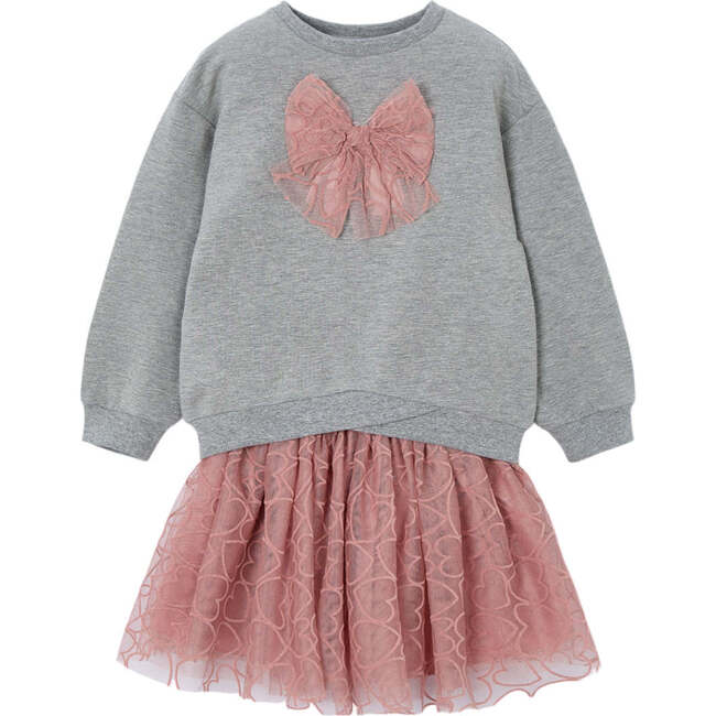 Girl Sweatshirt and Tulle Skirt Set, Pink
