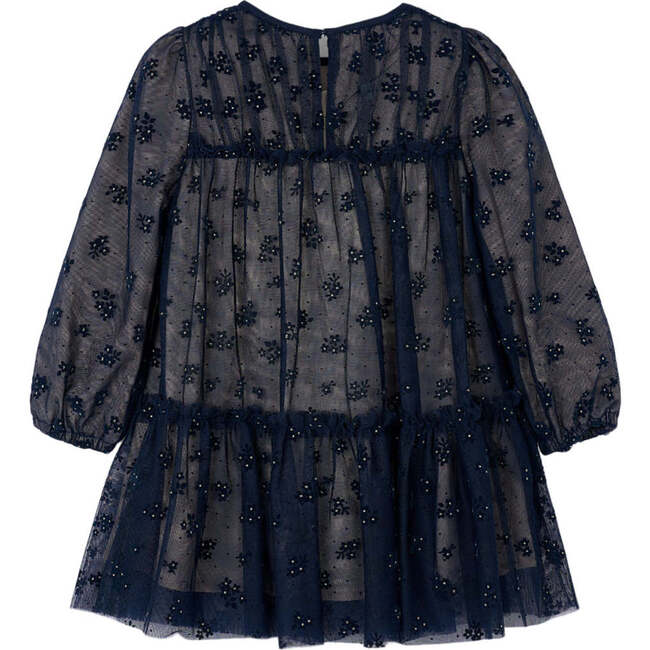 Girl Tulle Dress, Navy - Dresses - 2