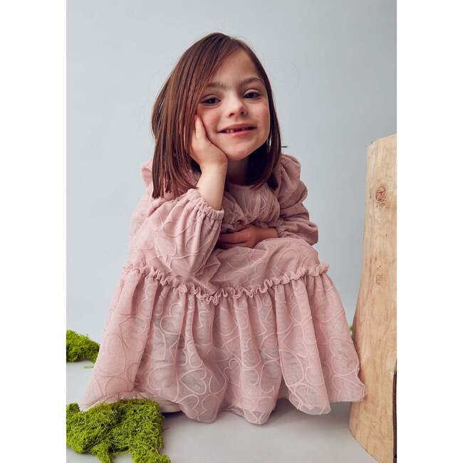 Girl Tulle Dress, Pink - Dresses - 2