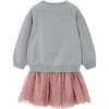 Girl Sweatshirt and Tulle Skirt Set, Pink - Mixed Apparel Set - 2 - thumbnail