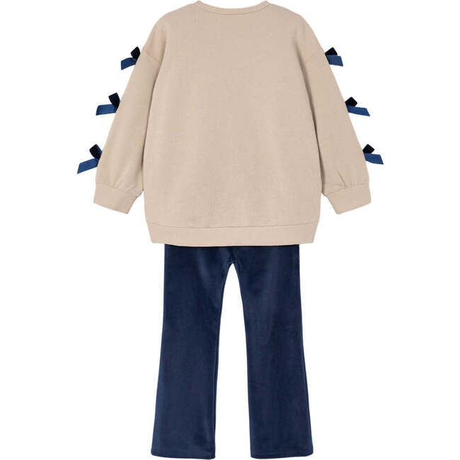 Girls Leggings and Bow Jumper Set, Beige - Mixed Apparel Set - 5