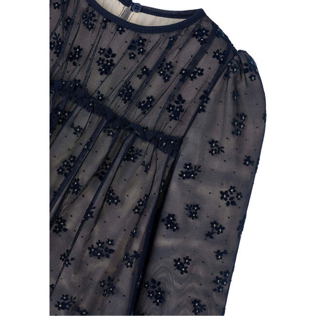 Girl Tulle Dress, Navy - Dresses - 3