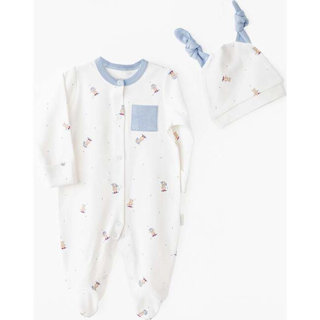 Starry Friends Romper Set, Blue