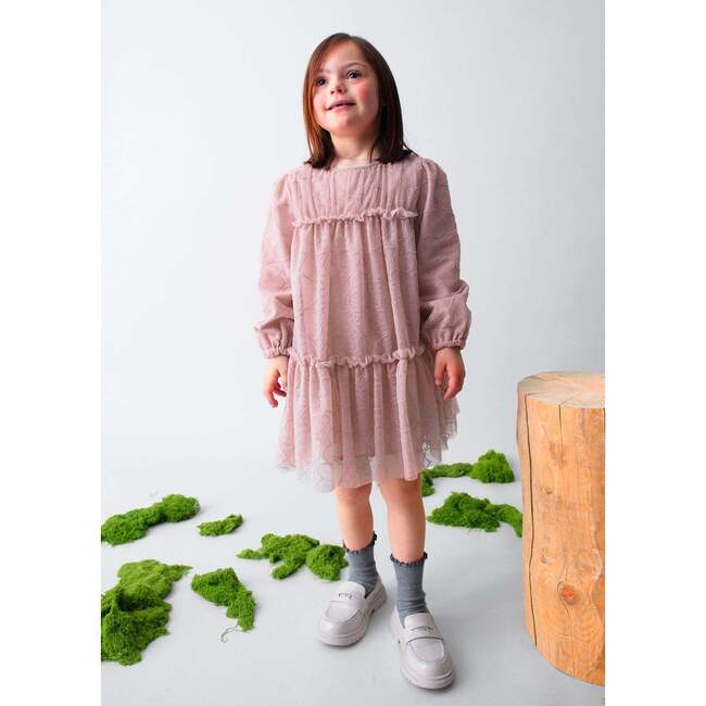 Girl Tulle Dress, Pink - Dresses - 4